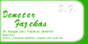 demeter fazekas business card